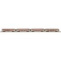Madison Heavyweight Diner, 2 Coach, Observation Set - 3-Rail RTR -- Strates Shows Red Train 12 Elmira,, O, Atlas O 3001772A