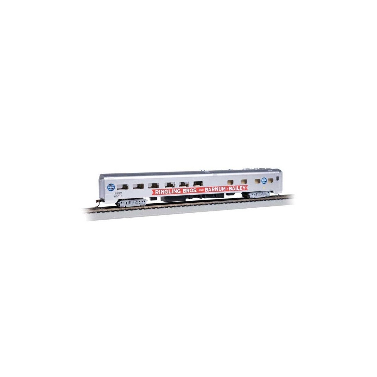 85′ Smooth-Side Diner w/Lights - Ready to Run -- Ringling Bros. and Barnum & Bailey 63010 (B, HO, Bachmann Industries 14808
