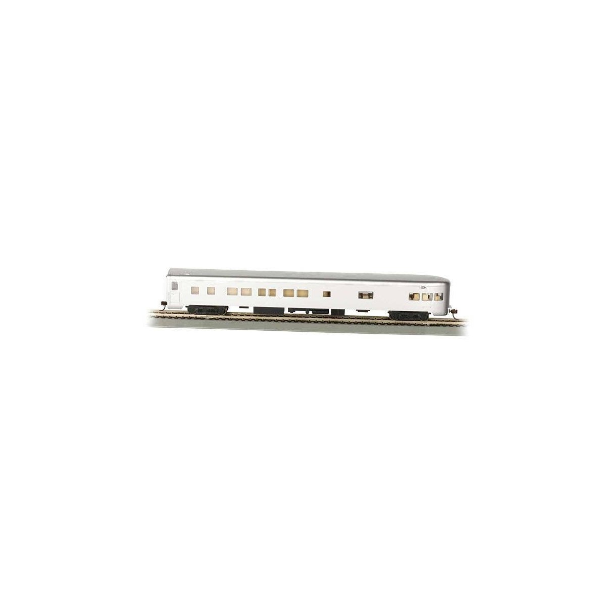 85′ Smooth-Side Observation w/Lights - Ready to Run -- Painted, Unlettered (aluminum), HO, Bachmann Industries 14308