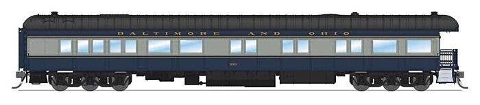 Heavyweight Business Car Observation - Ready to Run -- Baltimore & Ohio 100 (blue, gray,, HO, Broadway Limited Imports 9721