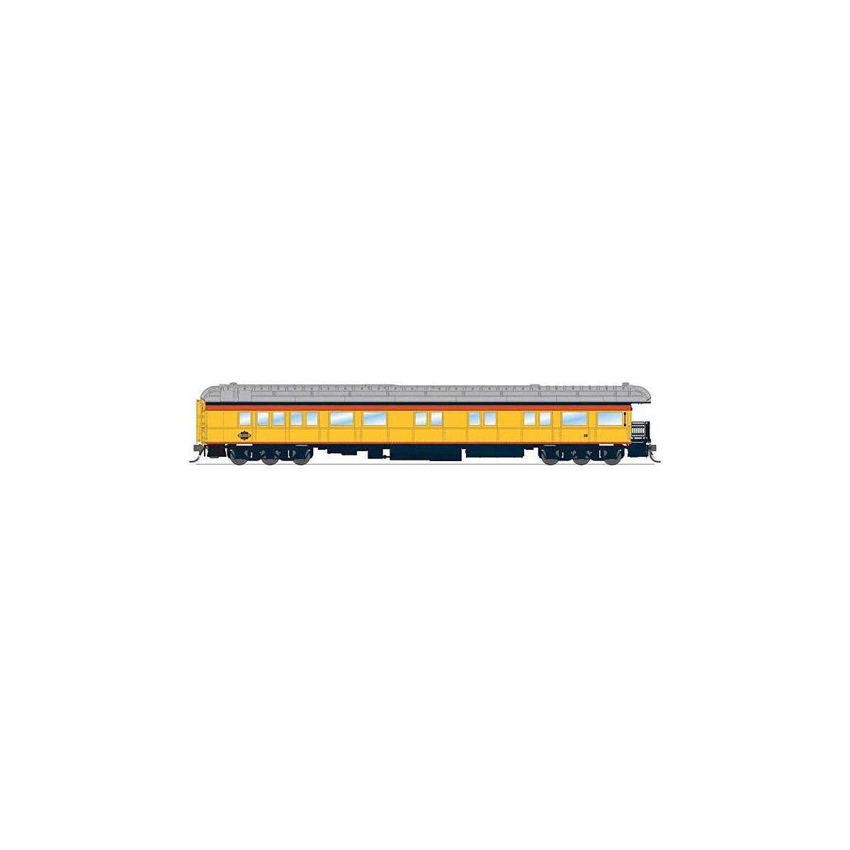 Heavyweight Business Car Observation - Ready to Run -- Chessie Steam Special 18 (yellow,, HO, Broadway Limited Imports 9722