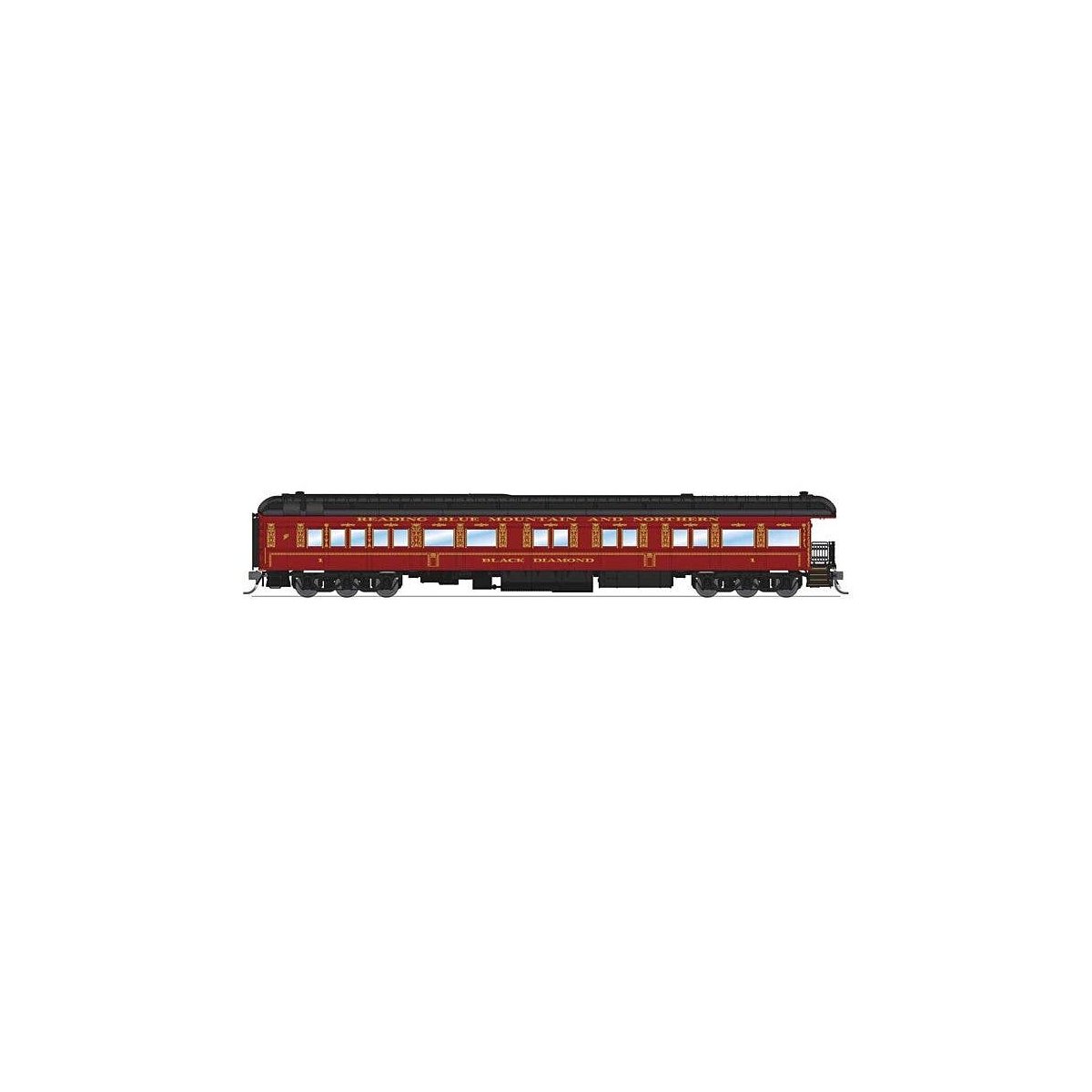 Heavyweight Business Car Observation - Ready to Run -- Reading, Blue Mountain & Northern, HO, Broadway Limited Imports 9724