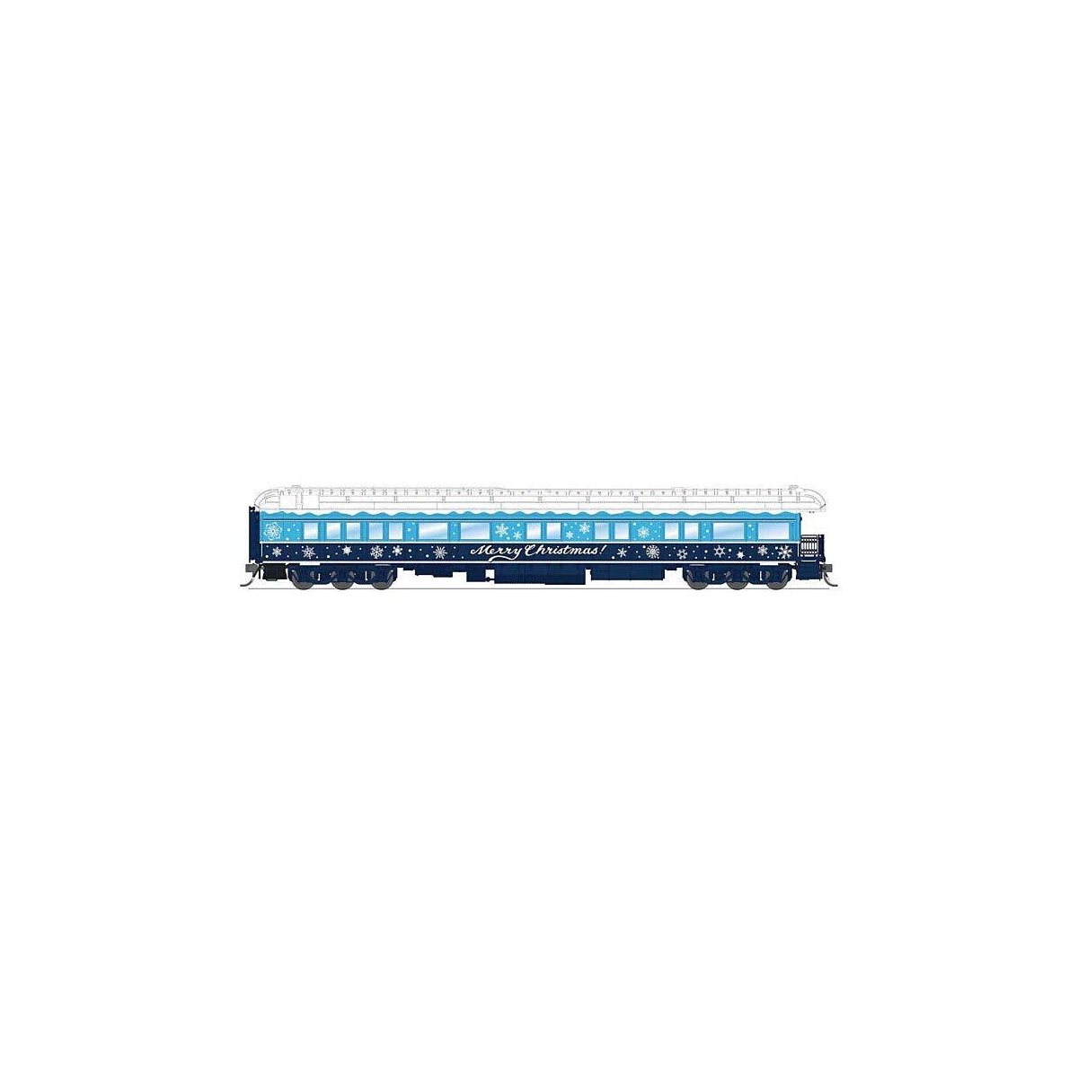 Heavyweight Business Car Observation - Ready to Run -- Christmas (blue, white), HO, Broadway Limited Imports 9725