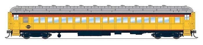 80′ PRR P70 Coach - Ready to Run -- Chessie Steam Special (yellow, blue, vermillion, sil, HO, Broadway Limited Imports 9736
