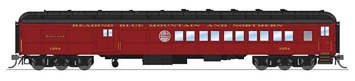 Heavyweight Coach-Baggage-Combine - Ready to Run -- Reading, Blue Mountain & Northern 12, HO, Broadway Limited Imports 9744