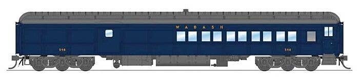 Heavyweight Coach-Baggage-Combine - Ready to Run -- Wabash 598 (blue, gray), HO, Broadway Limited Imports 9751