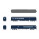 Heavyweight Coach-Baggage-Combine - Ready to Run -- Wabash 598 (blue, gray), HO, Broadway Limited Imports 9751