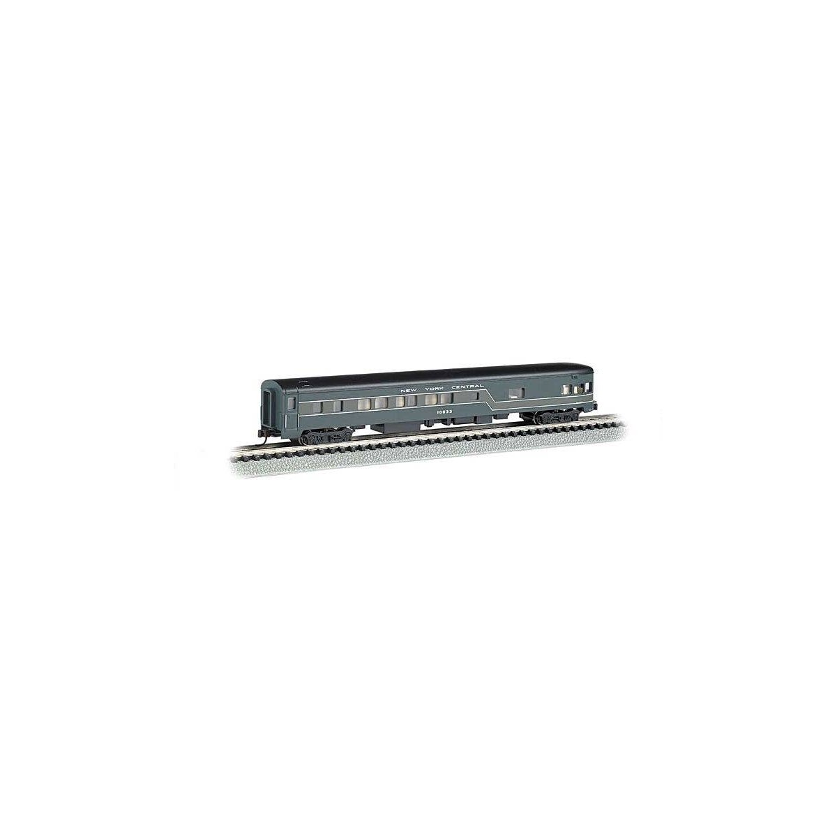 85′ Smooth-Side Boat-Tail Observation w/Lighting - Ready to Run -- New York Central (2-Tone G, N, Bachmann Industries 14355