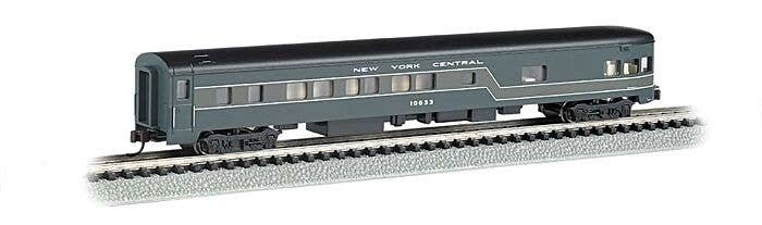 85′ Smooth-Side Boat-Tail Observation w/Lighting - Ready to Run -- New York Central (2-Tone G, N, Bachmann Industries 14355