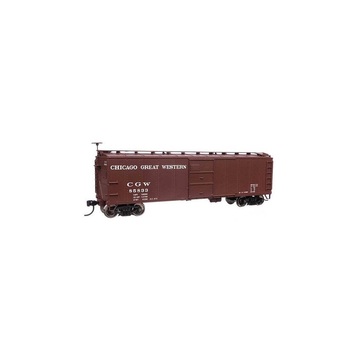 40′ Early X29 Boxcar - Ready to Run -- Chicago Great Western 85833, HO, WalthersMainline 40961