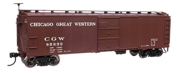 40′ Early X29 Boxcar - Ready to Run -- Chicago Great Western 85833, HO, WalthersMainline 40961