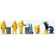 Firemen pkg(6) -- Wearing Yellow Hazmat Suits, HO, Preiser Kg 10733