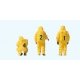 Firemen pkg(6) -- Wearing Yellow Hazmat Suits, HO, Preiser Kg 10733