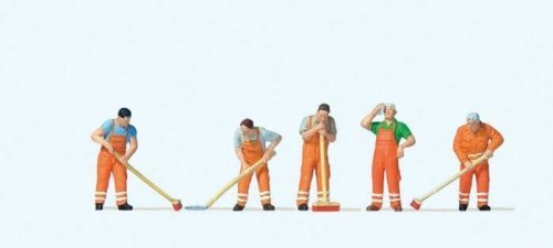 Working People -- Street Cleaning Workers pkg(5), HO, Preiser Kg 10713