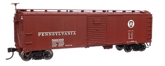 40′ Early X29 Boxcar - Ready to Run -- Pennsylvania Railroad 566099 (Circle Keystone Tuscan, white), HO, WalthersMainline 4096