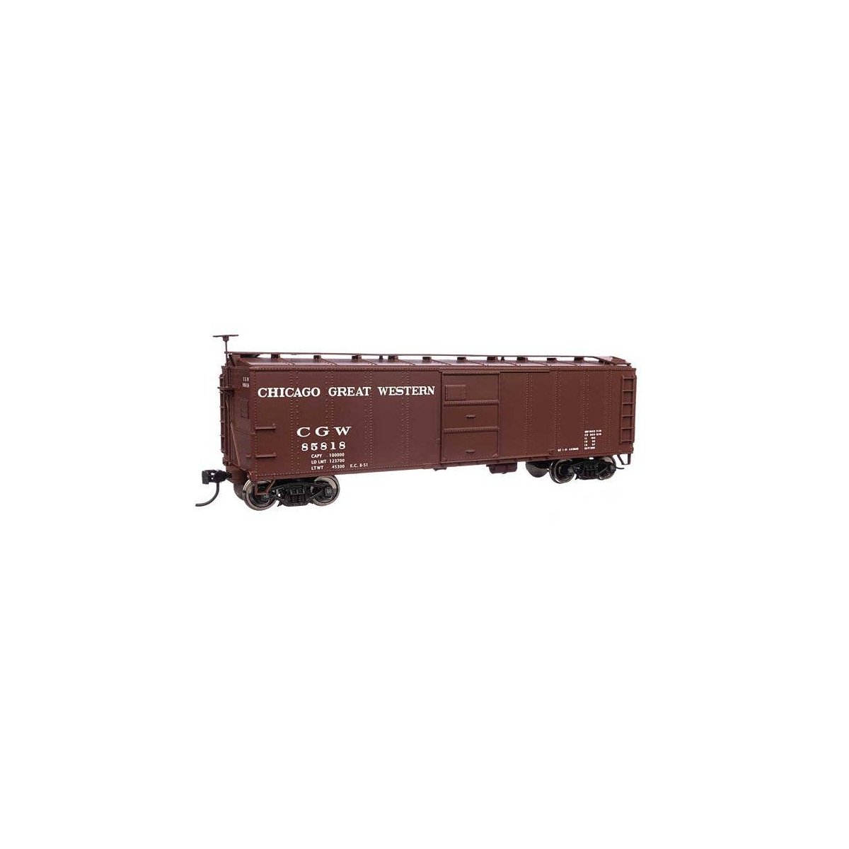 40′ Early X29 Boxcar - Ready to Run -- Chicago Great Western 85818, HO, WalthersMainline 40960