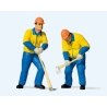 Modern Lumberjacks -- Set 2 (blue & yellow Uniforms) pkg(2), G, Preiser Kg 44913