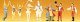 Circus Figures -- Ring Master, Clowns (2), Animal Trainer, Acrobats (4), HO, Preiser Kg 20254