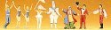 Circus Figures -- Ring Master, Clowns (2), Animal Trainer, Acrobats (4), HO, Preiser Kg 20254