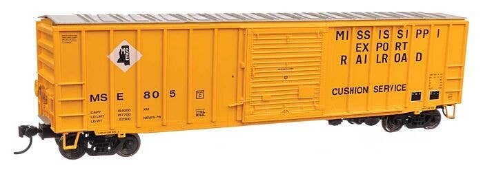 50′ ACF Exterior Post Boxcar - Ready to Run -- Mississippi Export Railroad MSE 805 (yellow, black, white), HO, WalthersMainlin