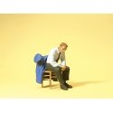 Working People, DB -- Railway Official Seated On Chair w/Jacket, G, Preiser Kg 45510