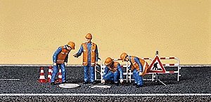 People Working -- City Workers w/Accessories, HO, Preiser Kg 10445