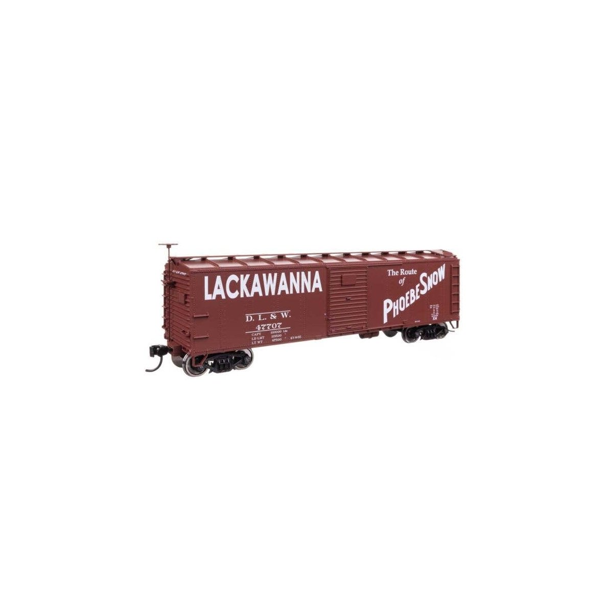40′ Steel Boxcar with Murphy Ends - Ready to Run -- Delaware, Lackawanna & Western 47805, HO, WalthersMainline 41052