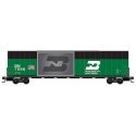 Modified 60′ Excess-Height Double-Plug-Door Boxcar - Ready-to-Run -- Burlington Northern 7096 (Cascade Green, black, Granite I
