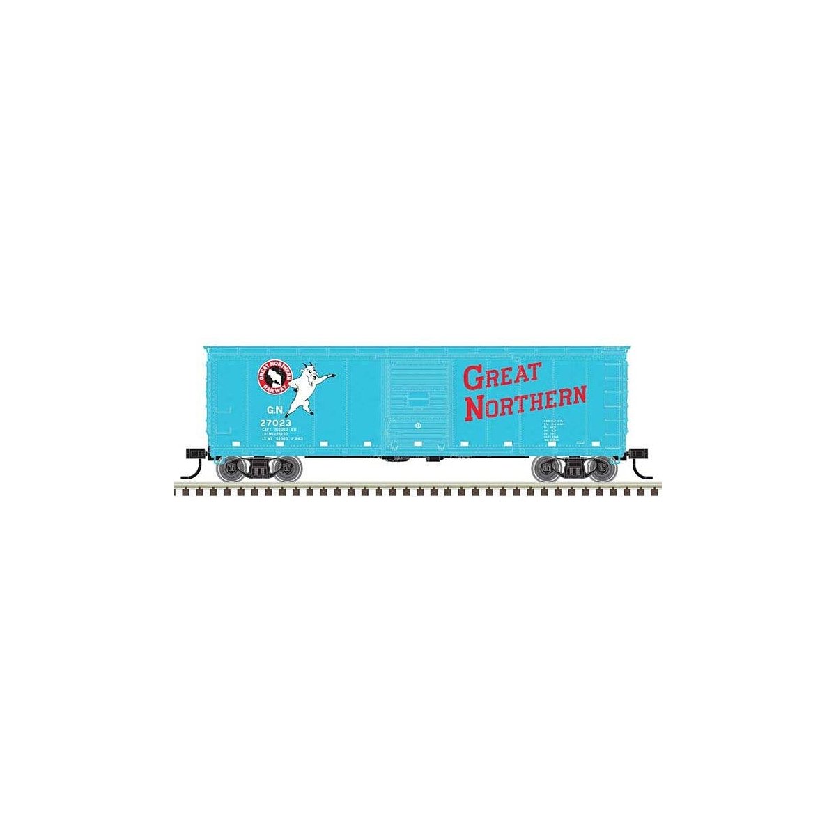 USRA Steel Rebuilt 40′ Boxcar - Ready to Run - Master(R) -- Great Northern 27286 (Glacier Green, red, white, Standing Rocky), 