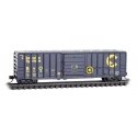 50′ Rib-Side Single-Door Boxcar No Roofwalk - Ready to Run -- Chessie System B&O 401110 (blue, yellow), N, Micro Trains Line 2