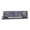 50′ Rib-Side Single-Door Boxcar No Roofwalk - Ready to Run -- Chessie System B&O 401110 (blue, yellow), N, Micro Trains Line 2