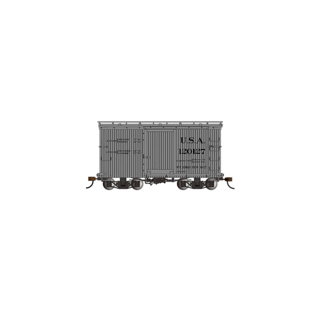 18′ Wood Boxcar with Murphy Roof 2-Pack - Ready to Run - Spectrum(R) -- U.S.A. 120016, 120127 (gray), On30, Bachmann Industrie