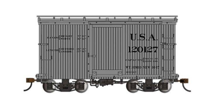 18′ Wood Boxcar with Murphy Roof 2-Pack - Ready to Run - Spectrum(R) -- U.S.A. 120016, 120127 (gray), On30, Bachmann Industrie