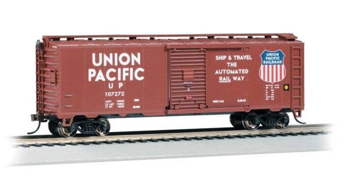 Pullman-Standard PS-1 40′ Steel Boxcar - Ready to Run - Silver Series(R) -- Union Pacific 107272 (Boxcar Red, white, Color Shi