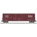 NSC 50′ Newsprint Plug-Door Boxcar - Ready to Run -- Canadian National 401712 (Boxcar Red, white Website Logo), HO, Atlas Mode