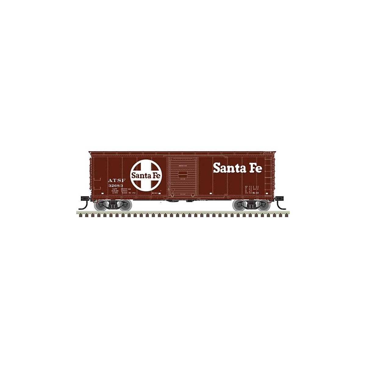 USRA Steel Rebuilt 40′ Boxcar - Ready to Run - Master(R) -- Santa Fe 32527 (Boxcar Red, white, Large Logo & Lettering), HO, At