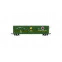 50′ Plug-Door Boxcar No Roofwalk - Ready to Run -- Northern Pacific 98111 (green, yellow, North Coast Slogan, Monad), HO, Riva