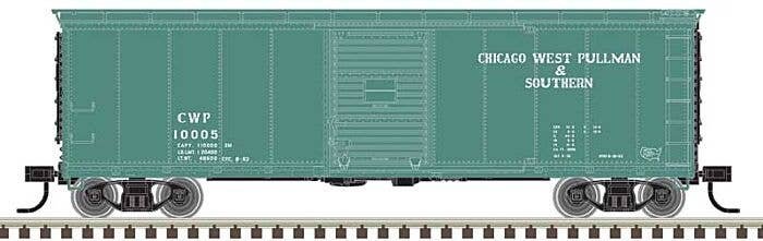 USRA Steel Rebuilt 40′ Boxcar - Ready to Run - Master(R) -- Chicago, West Pullman & Southern 10005 (green, black, white), N, A
