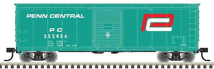 USRA Steel Rebuilt 40′ Boxcar - Ready to Run - Master(R) -- Penn Central 252456 (Jade Green, red P, white), N, Atlas Model Rai