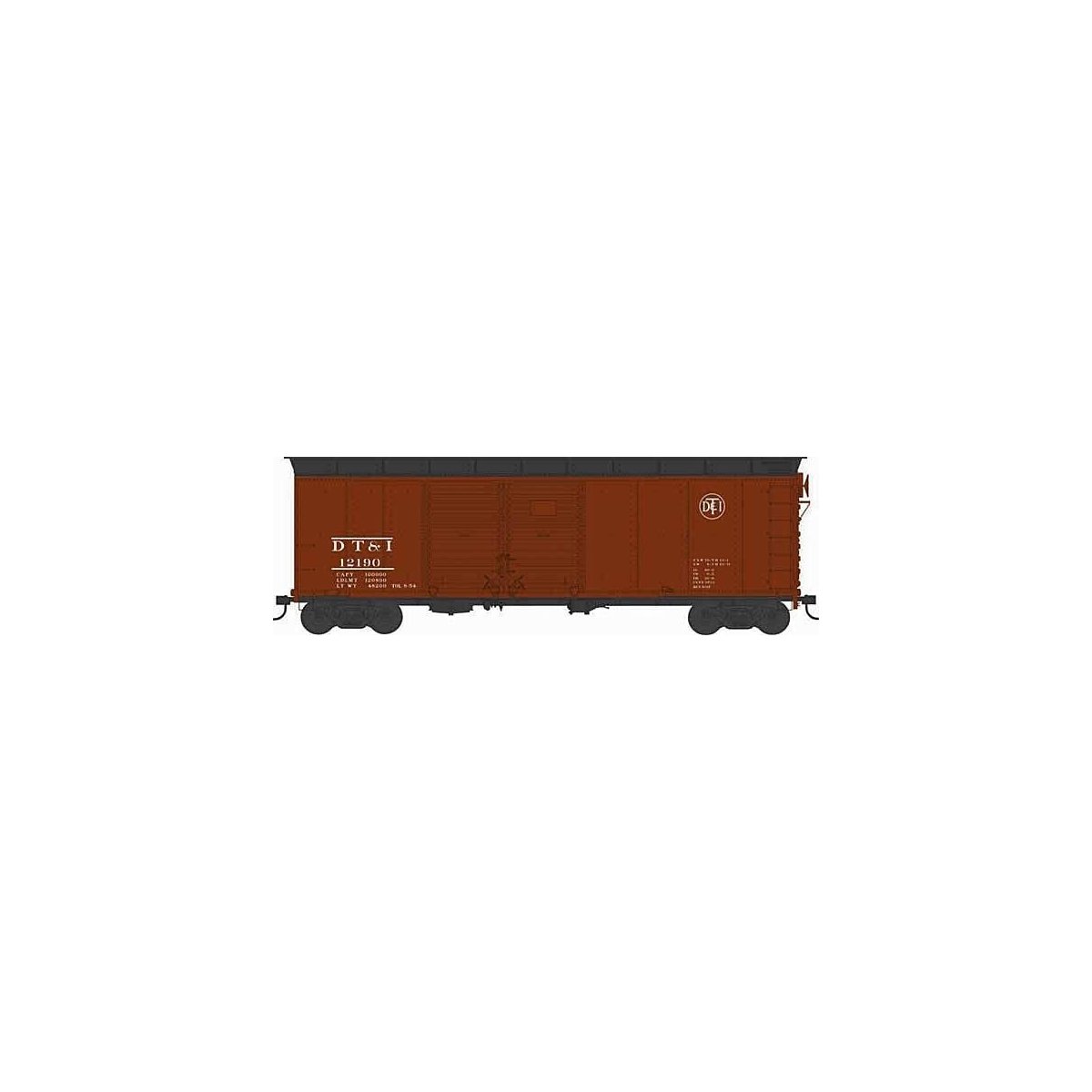 X31 Double-Door Round Flush Roof Boxcar - Ready to Run -- Detroit, Toledo & Ironton 12243 (Blt. 9-37 Repack 8-54, Boxcar Red, bl