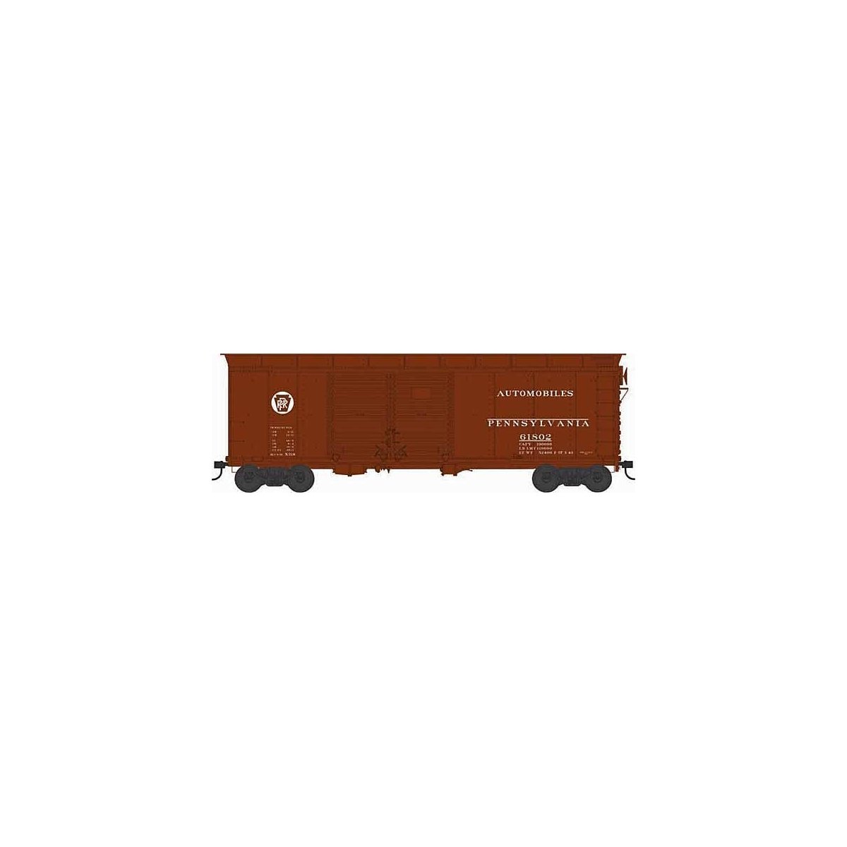 X31B Double-Door Round Flush Roof Boxcar - Ready to Run -- Pennsylvania Railroad 61860 (Blt. 5-36 Repack 3-43, Tuscan, Circle Ke