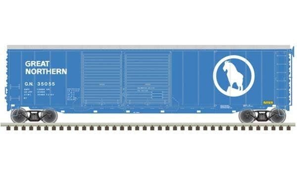 Postwar 50′ Double-Door Boxcar - Ready to Run - Master(R) -- Great Northern 35930 (Big Sky Blue, white), HO, Atlas Model Railr