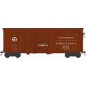 X31F Double-Door Turtle-Roof Boxcar w/Loader - Ready to Run -- Pennsylvania Railroad 81590 (Blt. 6-34 Repack 9-47, Tuscan, Circl