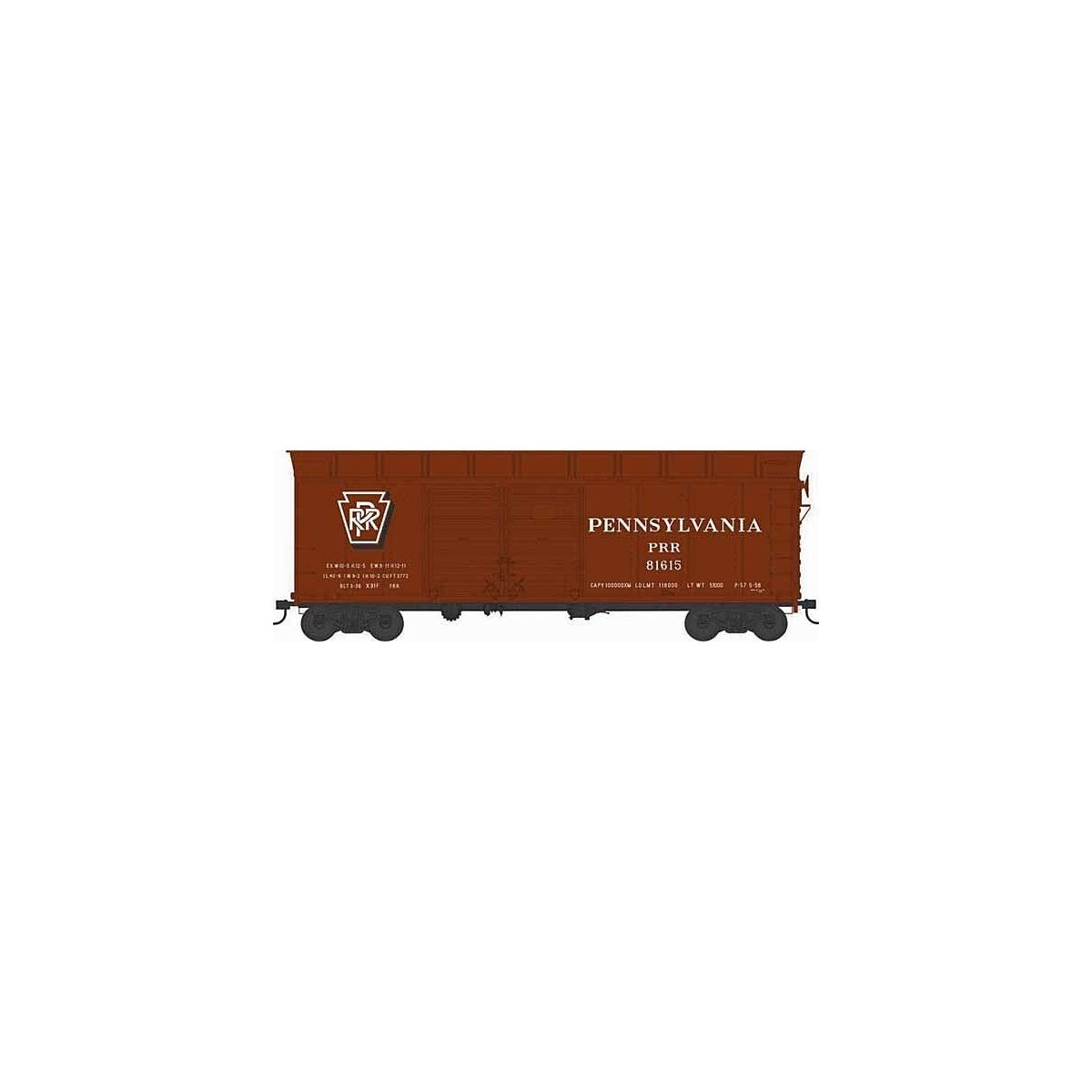 X31F Double-Door Turtle-Roof Boxcar - Ready to Run -- Pennsylvania Railroad 81623 (Blt. 3-36 Repack 5-58, Tuscan, Shadow Keyston