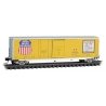 50′ Plug & Sliding Door Boxcar No Roofwalk - Ready to Run -- Union Pacific 168086 (Armour Yellow, silver, Automated Railway Ma
