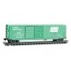 50′ Double-Door Boxcar No Roofwalk, Short Ladders - Ready to Run -- Penn Central 173744 (Jade Green, white), N, Micro Trains L