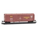 50′ Plug-Door Boxcar - Ready to Run -- Pennsylvania Railroad 45743 (Tuscan, yellow, white, Cushioned Car), N, Micro Trains Lin