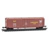 50′ Plug-Door Boxcar - Ready to Run -- Pennsylvania Railroad 45743 (Tuscan, yellow, white, Cushioned Car), N, Micro Trains Lin