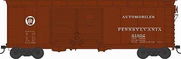 X31B Double-Door Round Flush Roof Boxcar - Ready to Run -- Pennsylvania Railroad 61854 (Blt. 5-36 Repack 3-43, Tuscan, Circle Ke