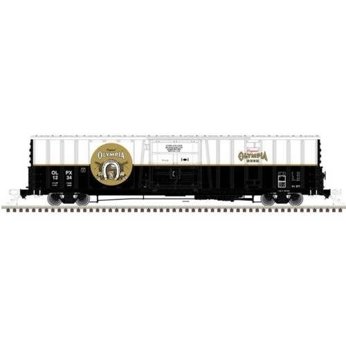 Class BX-177 62′ Beer Boxcar - Ready to Run -- Olympia 101944 (black, white, gold), HO, Atlas Model Railroad Co. 20007261